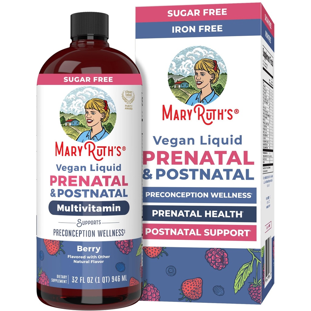 MaryRuth Organizmy poporodowe i prenatalne Witaminy dla kobiet 124; Bezcukrowe 124; Womens Multivitamina dla przedoperacyjnych, Ciąża i Pielęgniarstwo 124; Imbir 124; Selenium 124; Folate 124; Wegan 124; NieGMO 124; Gluten Free 124; 32oz