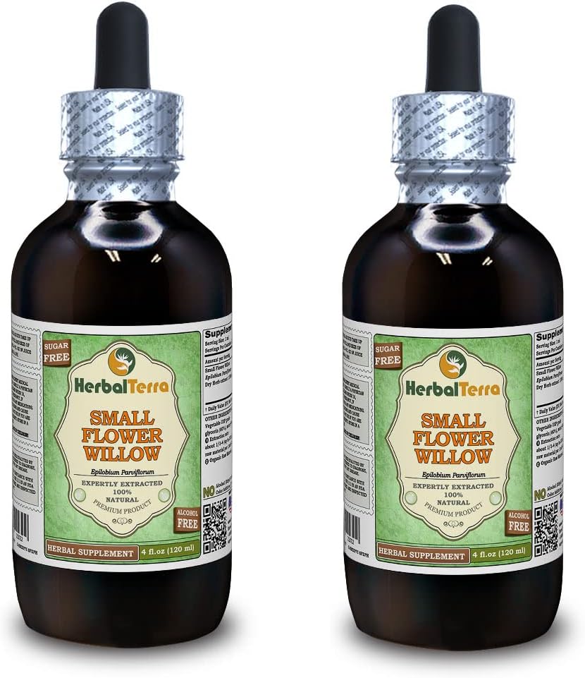 Ekstrakt płynny z małych kwiatków (Epilobium parviflorum), glicerol, suszony ziołowy (nazwa handlowa: HerbalTerra, Proudly Made in USA) 2x4 fl.oz (2x120 ml)