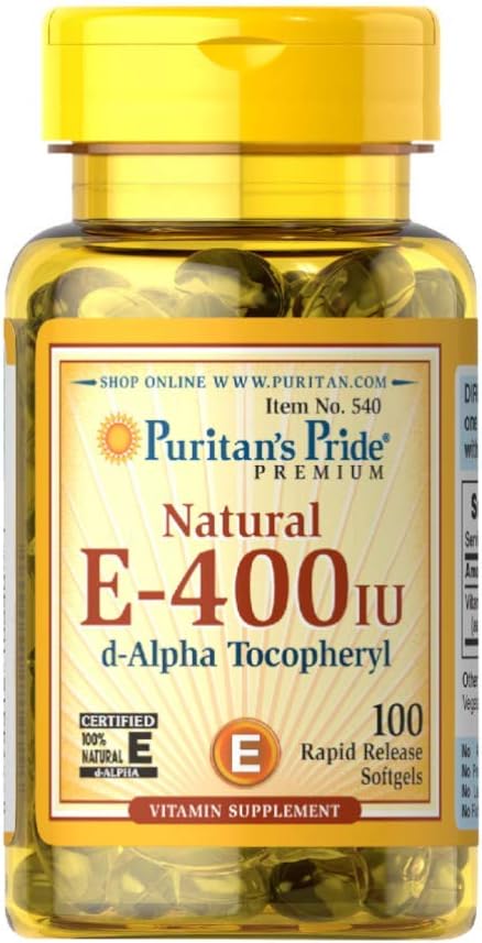 Puritan 's Pride Witamina E 268 mg Mieszane Tokoferole Naturalne wsparcie immunologiczne Pride ®, 400 IU /, 100 Count