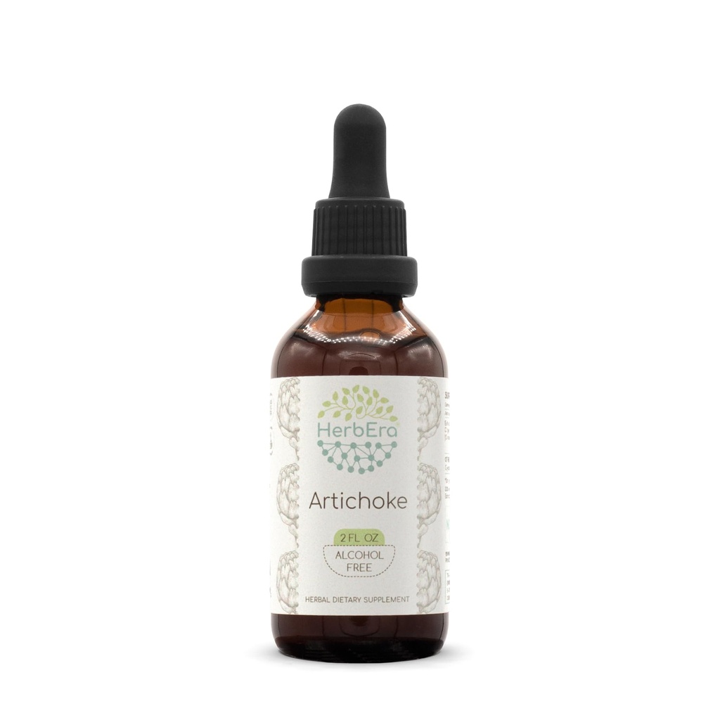 HerbEra Artichock B60 Wyciąg ziołowy wolny od alkoholu Tincture, Skoncentrowane krople płynne Naturalny karczoch (Cynara scolymus) (2 fl oz)