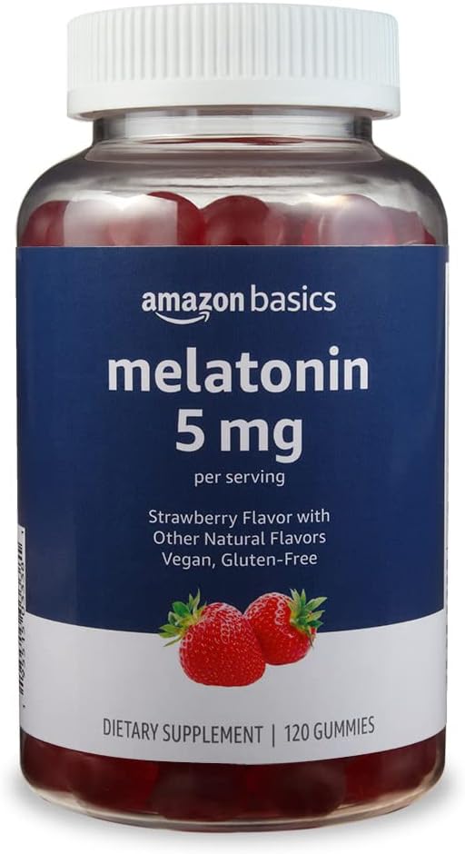Basics Melatonin, Sleep Support Gummies, Strawberry Flavor, 5mg, 120 Count (Wcześniej Solimon)