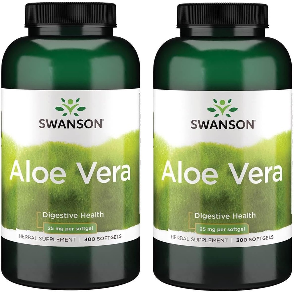 Swanson Aloe Vera 25 Miligramów 300 Sgels (2 opakowania)