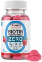 Biotin Gummies Sugar Free - 5000 µg Wysoka potencja Biotin do włosów, skóry i paznokci - Zero cukru, Non-GMO, Gluten Free, Wegańskie Malina Gummies - 60 Hr