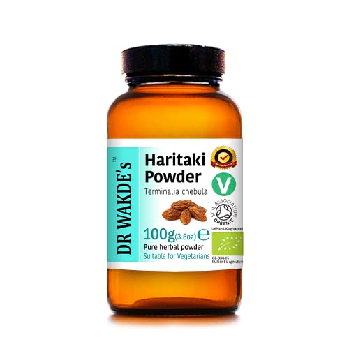 DR WAKDE 's Organic Haritaki Powder (Hirda Xi124; Terminalia chebula) - 100g (3.5oz) Xi124; Pure, Raw & Suchy Proszek Xi124; Ayurvedic Herb Xi124; Vegan Xion124; Nothing Added, Nothing Removed Xion124; Same Day Dispatch