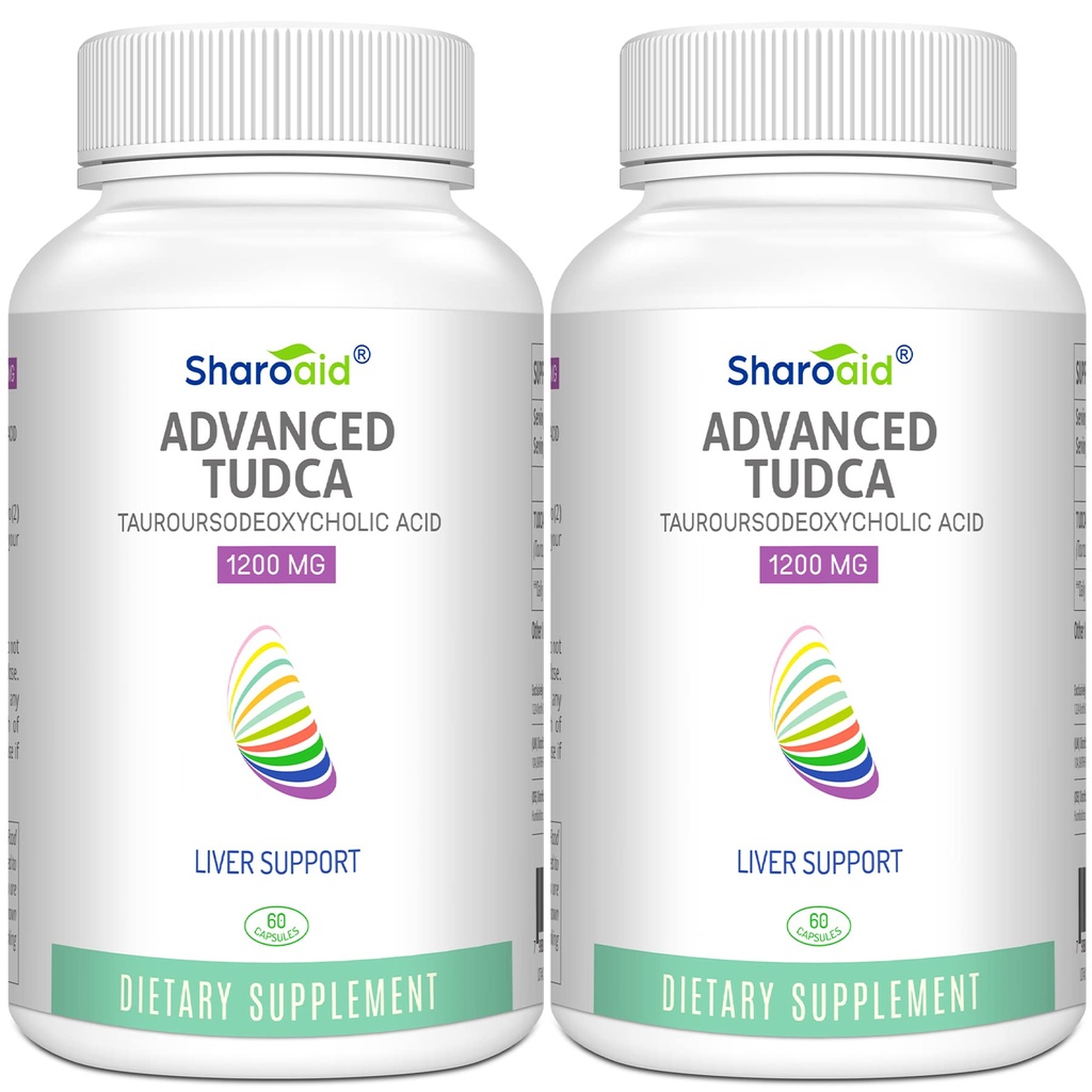 TUDCA Liver Supplements 1200 mg- Trzecia strona Tested- Bile Salts for Liver Detox Cleanse- Wysoka wytrzymałości- Wegan kapsułki dla wątroby, pęcherzyk żółciowy, Nerki Zdrowie, 2 Butel- 120 Kapsułki