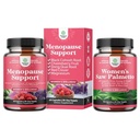 Paleta suplementu menopauzy dla nocnych potów, gorących błysków i huśtawek z Dong Quai, Chaste Berry & Black Cohosh Root i Saw Palmetto dla kobiet 500mg DHT Blocker z Maca Root & Biotin
