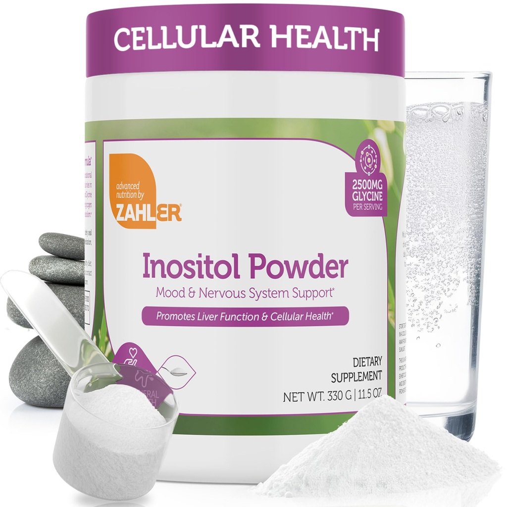 Zahler Inositol & Glycine Suplement Proszek - Mood & Nerwowy System Suplementy dla Kobiet - Hormon Równowaga & Zdrowa czynność jajników - Kosher, Gluten Free, Dairy Free, Soy Free 11.5 Oz
