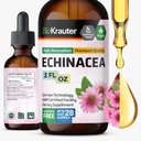 BIO KRAUTER Echinacea Tincture - Naturalne wsparcie immunologiczne - Suplement Echinacea - Wegan, Alkohol i Cukier Free Drops - 2 Fl.Oz.