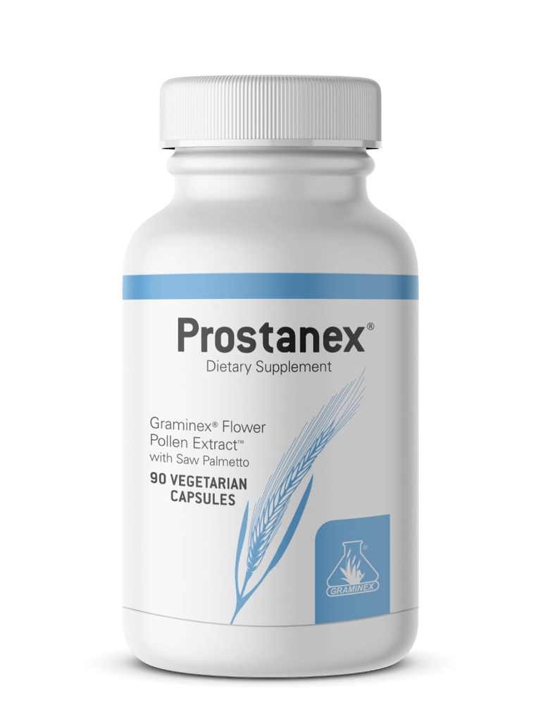 Graminex Prostanex - Prostate Health Supplement Flower Pollen Extract, Saw Palmetto - Wsparcie dla Bladder Control & Urnary Tract Health, Rye Pollen Extract Made in USA, 90 Kapsułki wegetariańskie