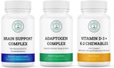 Vitality & Mind Wellness Trio Bundle - Kompleks Wsparcia Mózgu, Kompleks Adaptogen i Witamina D3 + K2