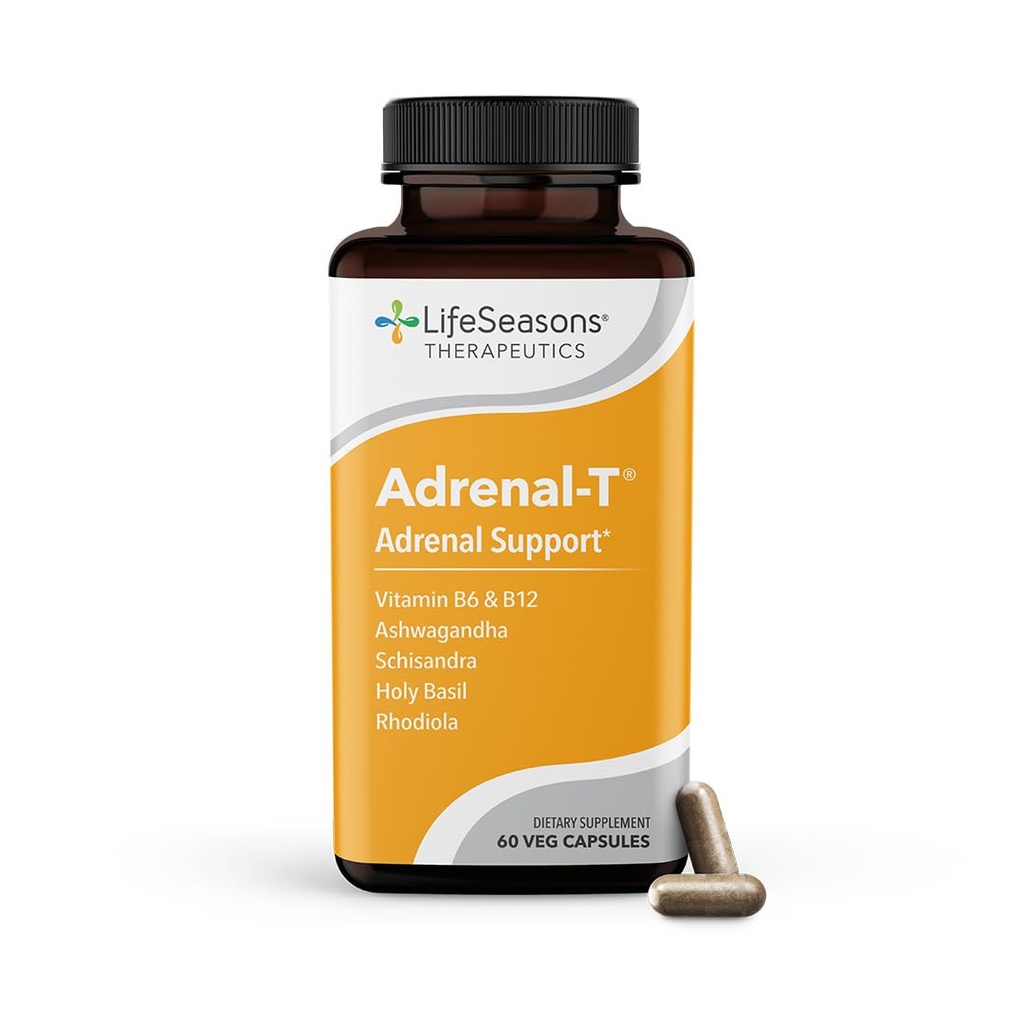 LifeSeasons Adrenal- T - Suplement do wsparcia zmęczenia nadnerczy - Pomaga Dolny Cortysol - Unikać spalenia - Pomoc zarządzania stresem - Energizing - z Ashwagandha Adaptogens - 60 Kapsułki