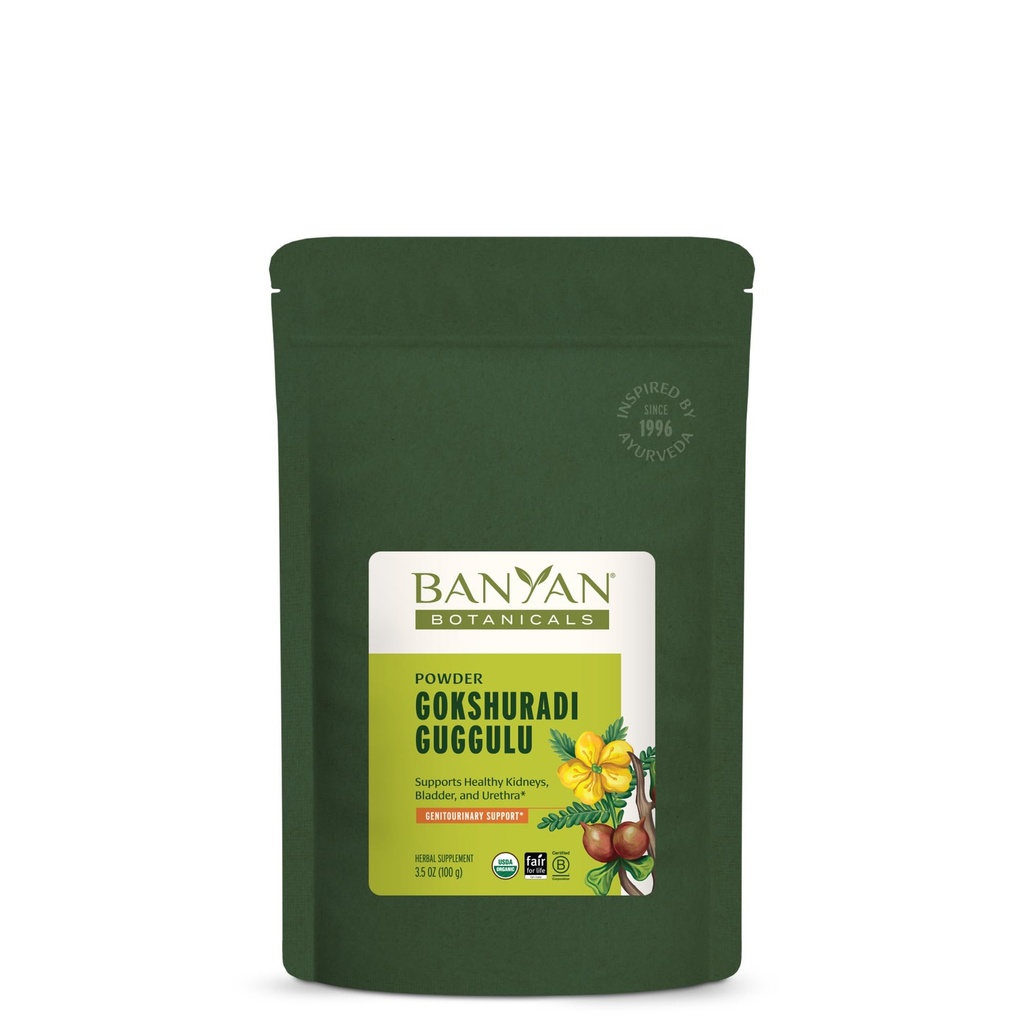 Banyan Botanicals Gokshuradi Guggulu Powder - Organic Ayurvedic Supplement with Guggulu & Gokshura - for Healthy Urnary Tract and Nerki Support * - 3.5 oz - Non-GMO Sustainable Sourced Vegan