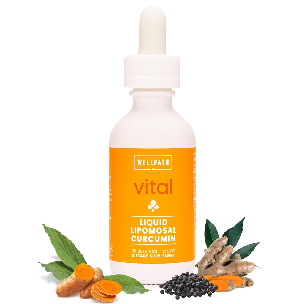 WellPath Liposomal Curcumin Supplement Equipment 124; Płynne kurkumy z ekstraktem Black Pepper Extract 124; Zwiększona absorpcja Equipment 124; Non-GMO, Vegan, 2 oz