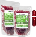 XPRS Nutra Vegan Rozmiar 00 Kapsułki oddzielone - 1000 Liczba Premium Kapsułki puste Separowane w Torbach - 00 Pigułki Puste do napełniania suplementu DIY (Czysty czerwony)