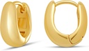 Essentials 14K Gold lub Sterling Silver Plated Teardrop Huggie Hoop 12mm