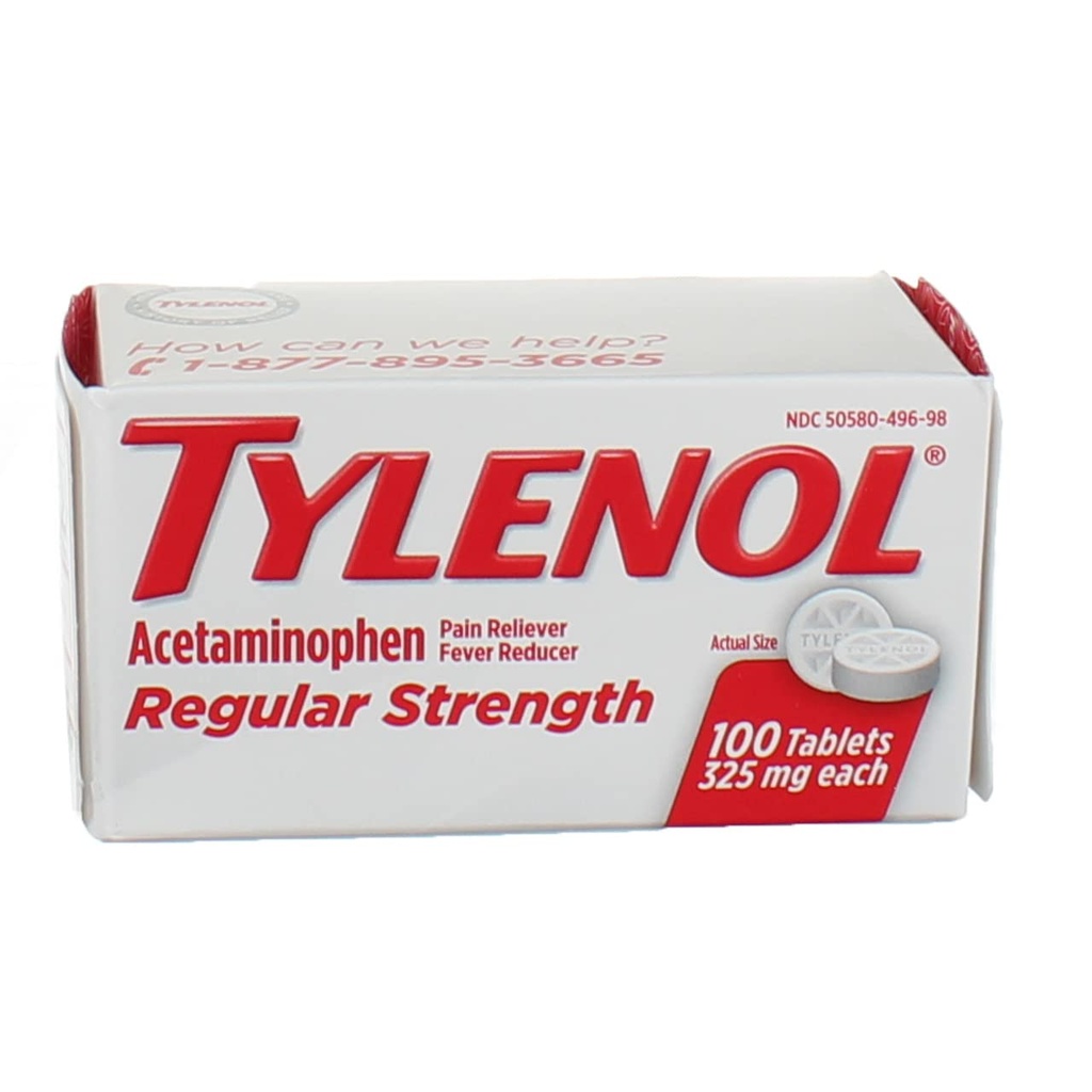 Tylenol Reg Strngth 100 's Rozmiar 100ct Tylenol 325 Mg Regularny ból siły Reliever