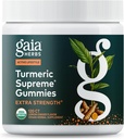 Gaia Herbs Turmeric Supreme Extra Strength Gummies - Wspiera Opuchliznę, aby pomóc utrzymać aktywny styl życia - Lemon Ginger Flavor - 120 Vegan Organic Gummies (40-Day Supply)