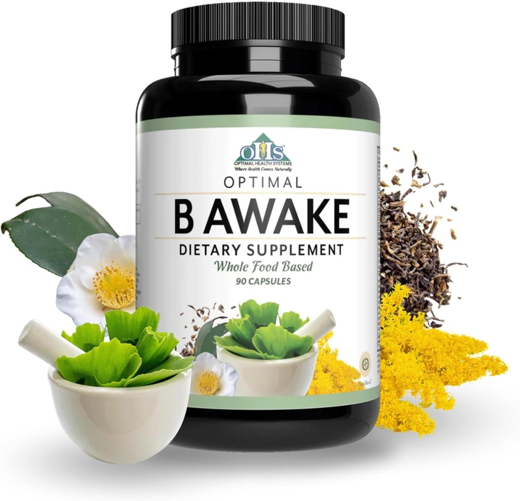 Optimal Health Systems B Awake Birth124; Super B Witamina / Mieszanka energetyczna & Całość żywności + Enzymy i Probiotyki dla absorpcji 124; 90 Kapsułki