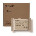 ProMix Nutrition Protein Puff Bars, 12- Pack - Chocolate Chip - Marshmallow Crispy Treat - Great Tasting & Healthy On The Go Snack - Wysokie białko & niskie Calorie - Non-GMO & Free From Gluten, Soy, & Corn