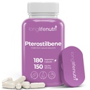 Pterostilbene Supplement 150mg, Elevate Cellular Energy, 180 Kapsułek wegańskich, 3 Miesiące dostaw, Pure Organic Pterostilbene Extract, Made in USA, Non GMO, Czyste etykieta, Easy Spollow Antioksydant Support