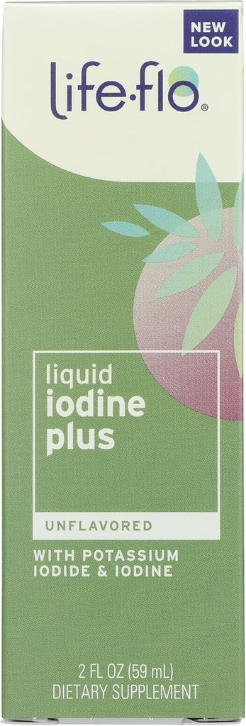 Żywa Flo Unflavored płynny jod Plus z jodu i jodku potasu, Organic, 2 unce (Opakowanie po 1)