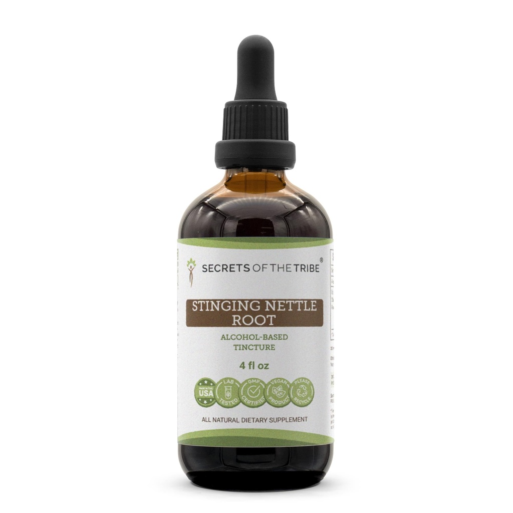Tajemnice Tribe -Stinging Nettle Root Tincture Alcohol Extract, Stinging Nettle (Urtica Dioica) Suszony Root 4 OZ