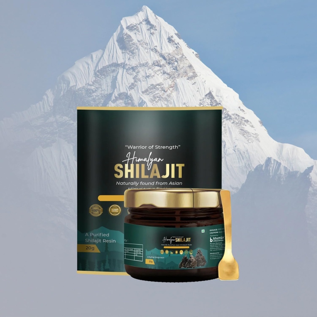 Bhumiija and Life Science Organic Resin Shilajit Suplement dla mężczyzn i kobiet