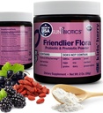 SUNBIOTICS Friendlier Flora - Kids Prebiotic and Probiotic Powder Supplement with 5 Billion CFUs of 5 Probiotic Strains for Good Gut Flora, Immune System, & Balanced Microbiome - Berry, 2 Ounce