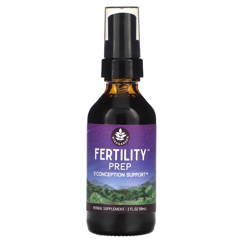 WishGarden Herbs Fertility Prep - All- Natural Fertility Herbal Supplement z Vitex, Red Maca & Liść malinowy, Wspiera zdrowe hormon równowagi dla kobiet, Optimal Uterine Health & Conception, 2oz