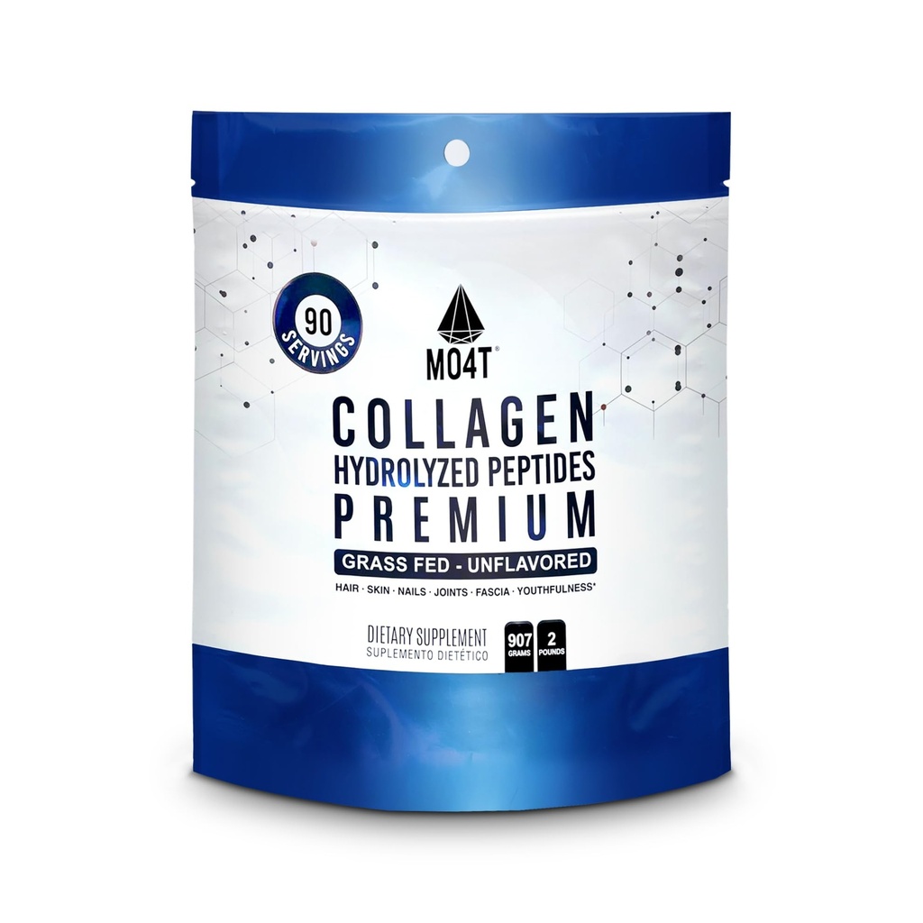 MO4T Kolagen Peptydy- Kolagen- Zhydrolizowany Kolagen Powder - Unflavored - 2 Funty Collagen - Duży Kolagen Proszek