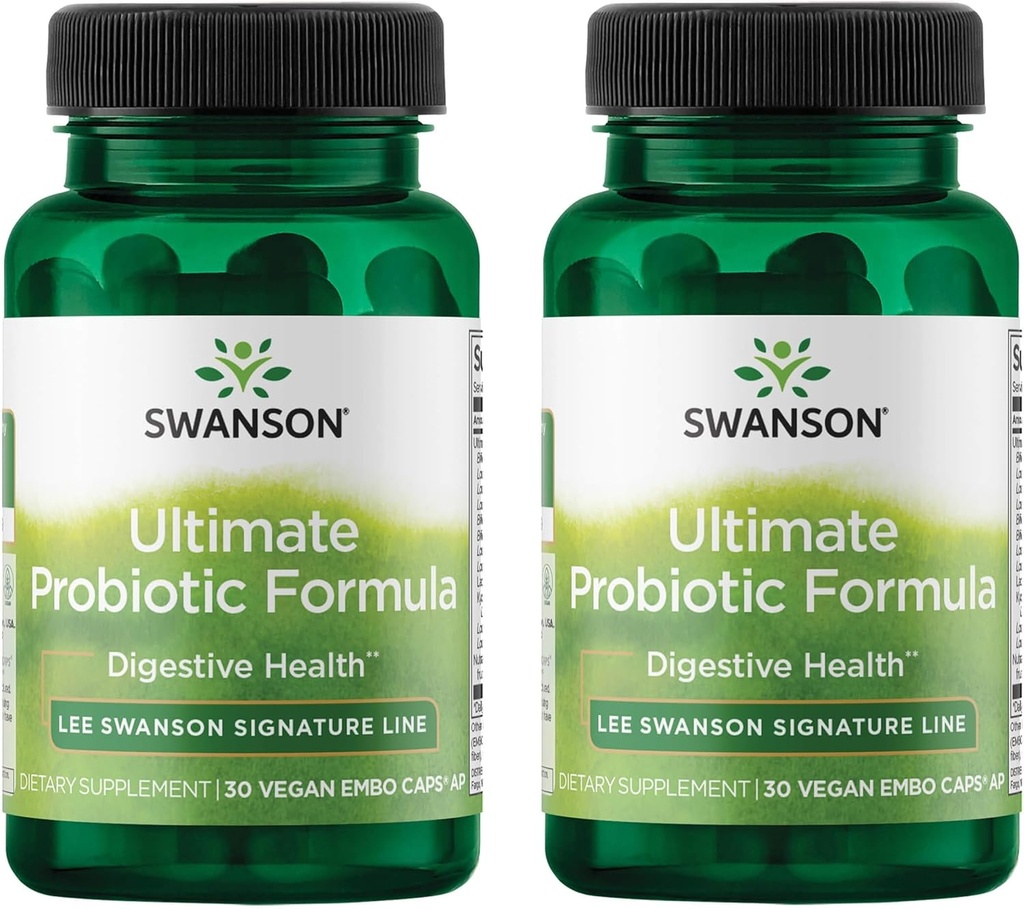 Swanson Ultimate Probiotic Formula Digestive Health Immune System Support 66 Miliard CFU Prebiotic NutraFlora scFOS 30 DRcaps Veggie kapsułki (Kapsułki) (2 opakowania)