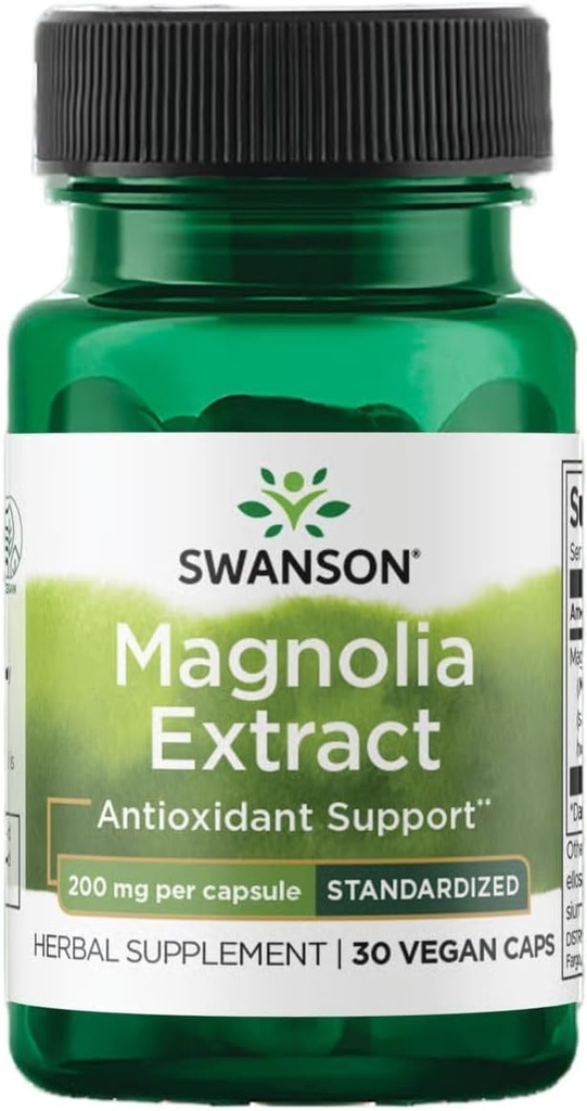 Swanson Magnolia Bark - Herbal Supplement Traditionally Used to Promote Nervous System & Digestive Health Support - May Promote Respiratory Health & Stress Support - (30 Veggie Capsules, 200mg Each)