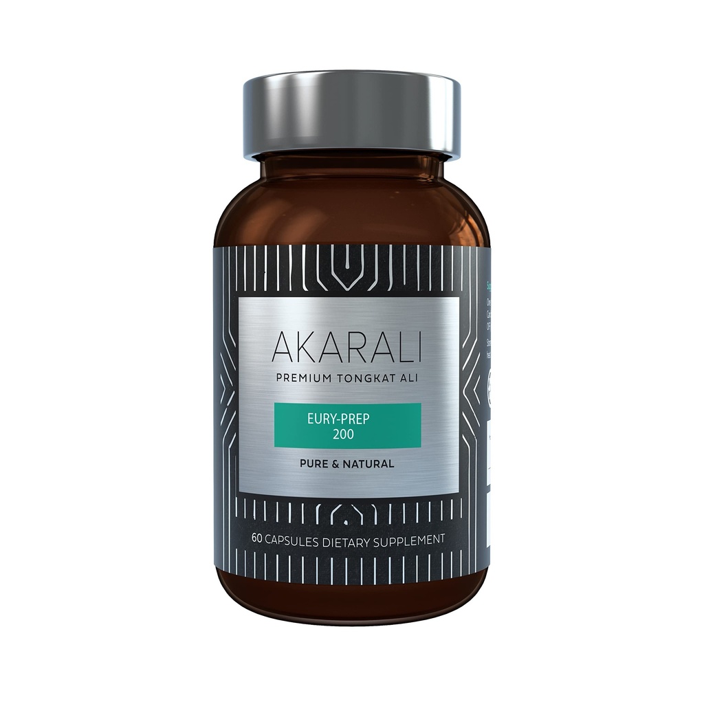 AKARALI Pure Tongkat Ali Longjack 200: 1 Wysoko skoncentrowany 1,5% Eurycomanone USA Opatentowany Physta ® Freeze- Suszona technologia ekstrakcyjna wspiera wytrzymałość, energię i wydajność (60 Count)