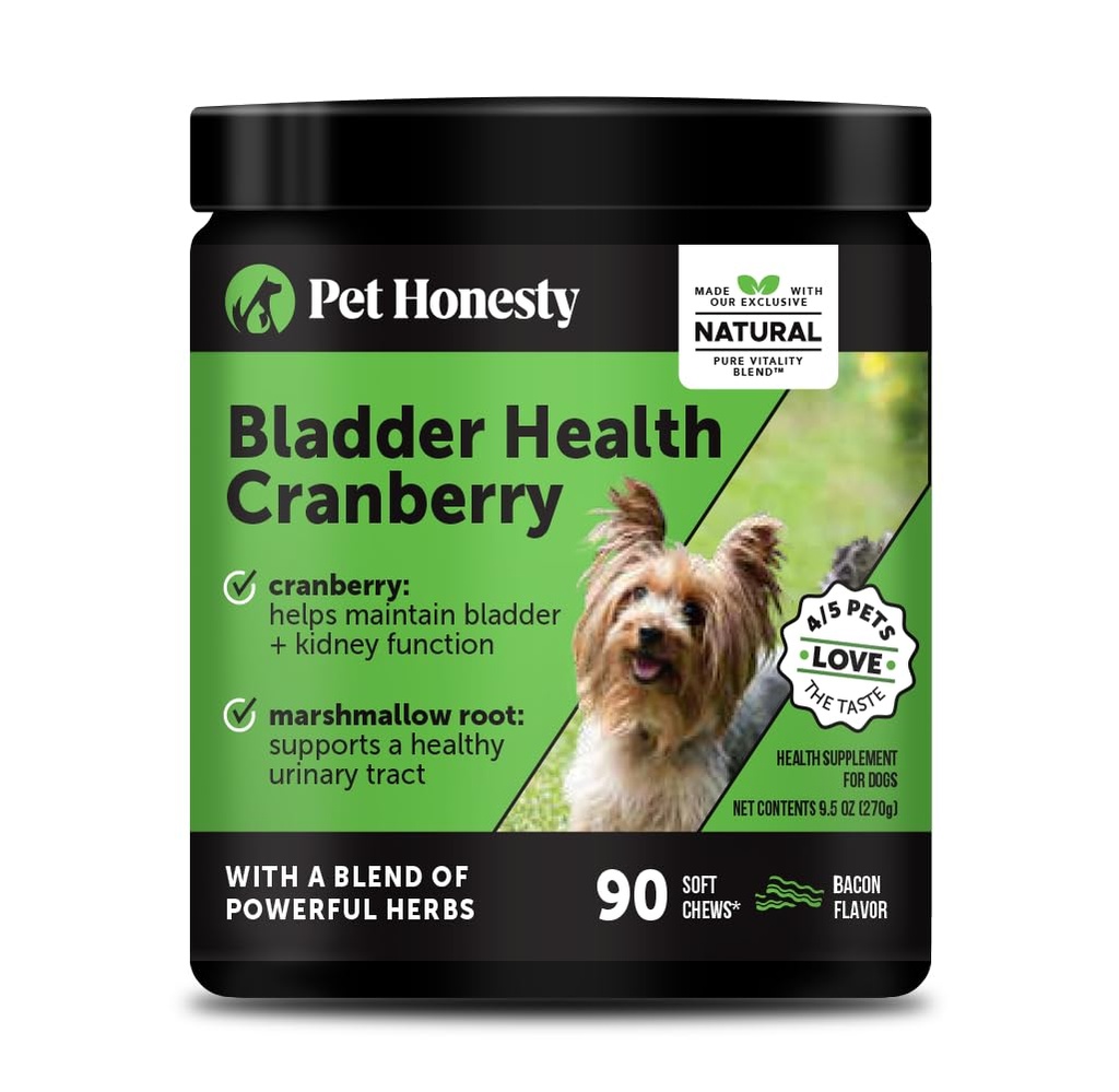 Żurawina Bladder Health for Dogs - Zawiera aktywne składniki - Żurawina i D- Mannose, aby pomóc wsparcia psa Trakt moczowy zdrowia, Pies Bladder Support, & Nerki Wsparcie dla psów (Bacon)