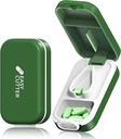 Pigułka Cutter dla małych lub dużych pigułek i tabletki Vitamin Design w USA.Z odpinaną podkładką silikonową i Safety Buckle Design Easy do otwarcia. (Oliwa)