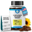 Lecytyna słonecznikowa 1200 mg, Płyn mleczny, Bezsojowy i Niezmodyfikowany GMO Wsparcie dla karmienia piersią Moms Unblocks Zablokowane Kasze mleczne, Mózg, Nerwy i Zdrowie wątroby, Fosfolipid- Bogate dla Matki 100 Softgel