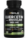 Quercetin + Bromelain 1,300mg - Quercetin: 95% - Wysoko Oczyszczona i Biodostępna Plus Bromelain 2,400 GDU / g - Made in USA