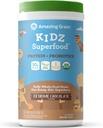 Amazing trawa Kidz Superfood: Wegańskie białko i probiotyki dla dzieci z buraka korzennego proszku i 1 / 2 Puchar liści zieleni, Ekstremalna czekolada, 15 Sług