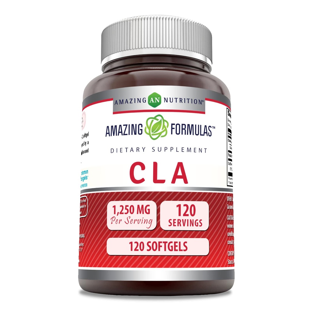 Amazing Formulas CLA (Conjugated Linoleic Acid) 1250 Mg | Softgels Supplement | Non-GMO | Gluten-Free | Made in USA (1 Pack | 120 Count)