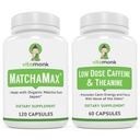 VitaMonk Energy & Focus Bundle: MatchaMax Organic Japanese Match Kapsułki Niskie dawki Kofeina i Theanine