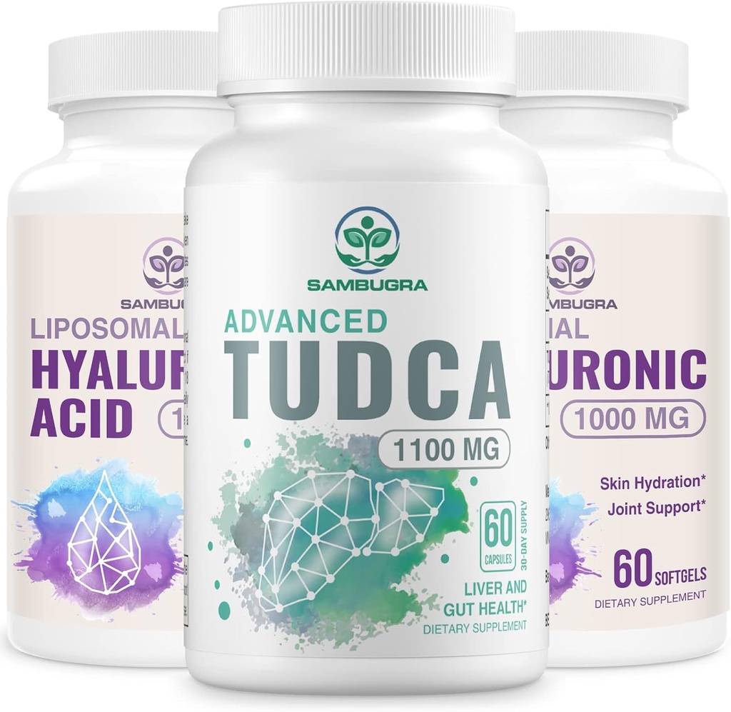 Uzupełnienie wątroby TUDCA 1100mg i suplementy kwasu liposomalnego 1000mg, suplement o wysokiej biodostępności (opakowanie po 3)