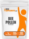 BulkSupplements.com Bee Pollen Powder - Superfood Supplement, Bee Pollen Supplement, do wsparcia immunologicznego - Gluten Free, 1g per Serving, 100g (3.5 oz) (Opakowanie po 1)