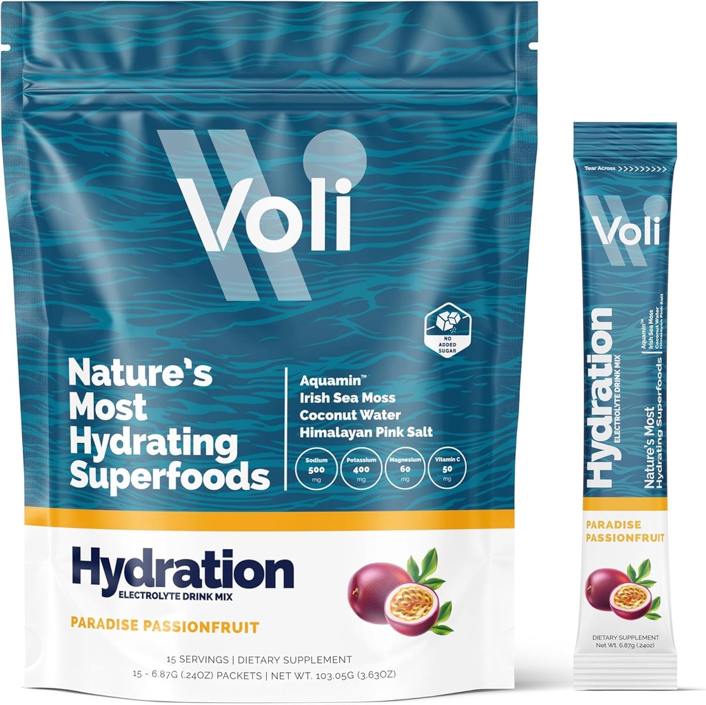 Vali Electrolytes w proszku Pakiety 124; Nie dodawany cukier Electrolyte Drink Mix do nawadniania 124; Keto & Post Friendly, Natural Superfoods & Minerals