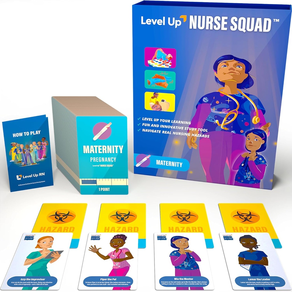 Macierzyństwo Flash Cards Game - Pielęgniarki Szkoła egzaminów Prep - Pielęgniarki Student Essentials - Przygotowanie do 2025- 2026 NCLEX ATI HESI egzaminy (Sukces macierzyński)