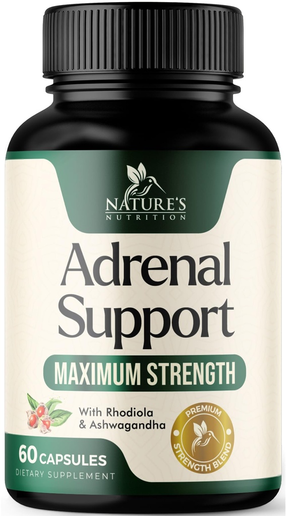 Adrenalina Supplements Cortex Complex, Best Energy Supplement, Pomaga Cortisol Health & Energy Poziomy, Codzienne Ashwagandha dla kobiet i mężczyzn, Wspiera Zmęczenie nadnerczy i układu immunologicznego, 60 Kapsułki