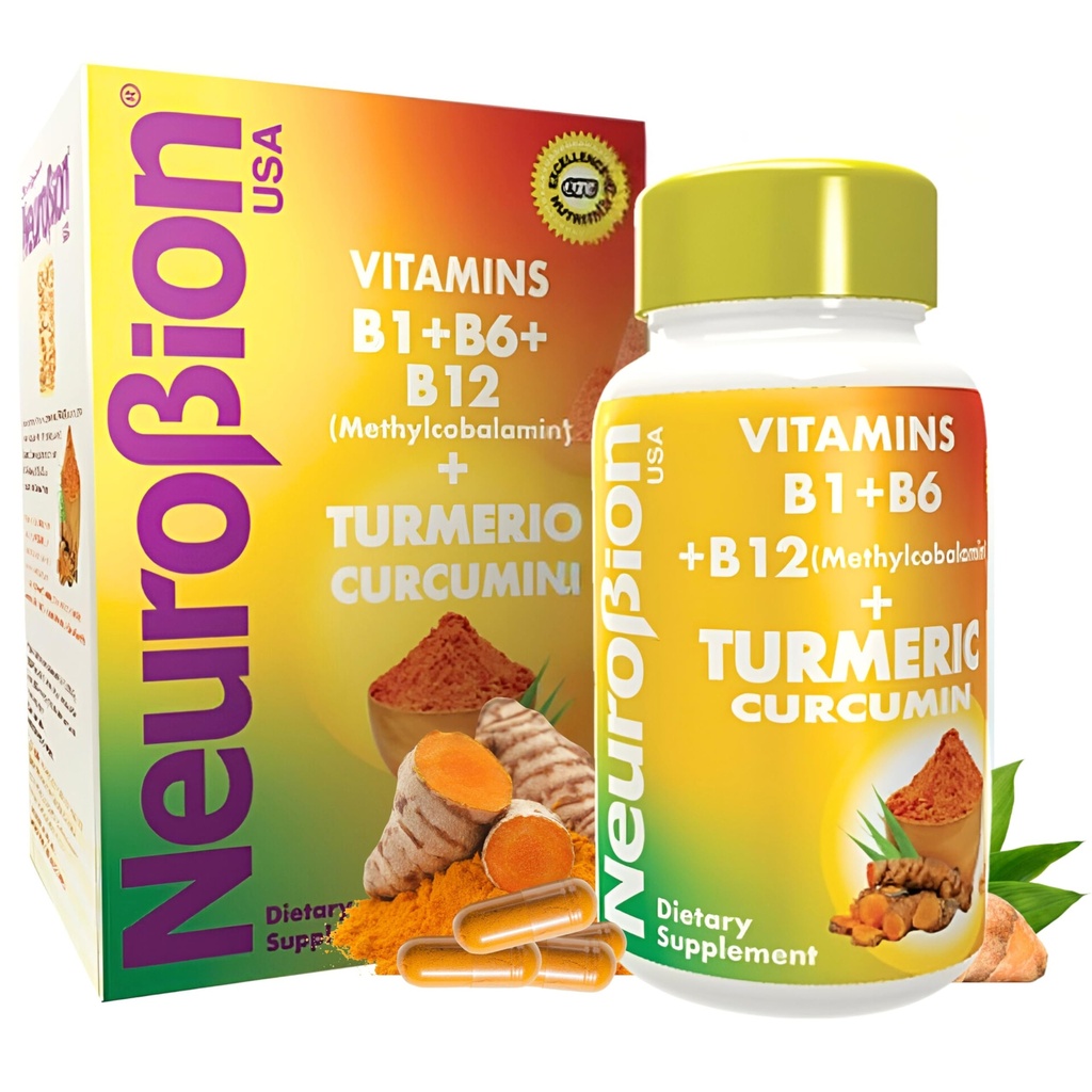 Neurobion Kurkumina Turmerowa 650 mg Suplement ziołowy do wsparcia przeciwutleniaczy, Wysoka Absorpcja Ultra Potężny Suplement Turmerowy Multiwitaminy Kompleks z B12, 40 Kapsułki
