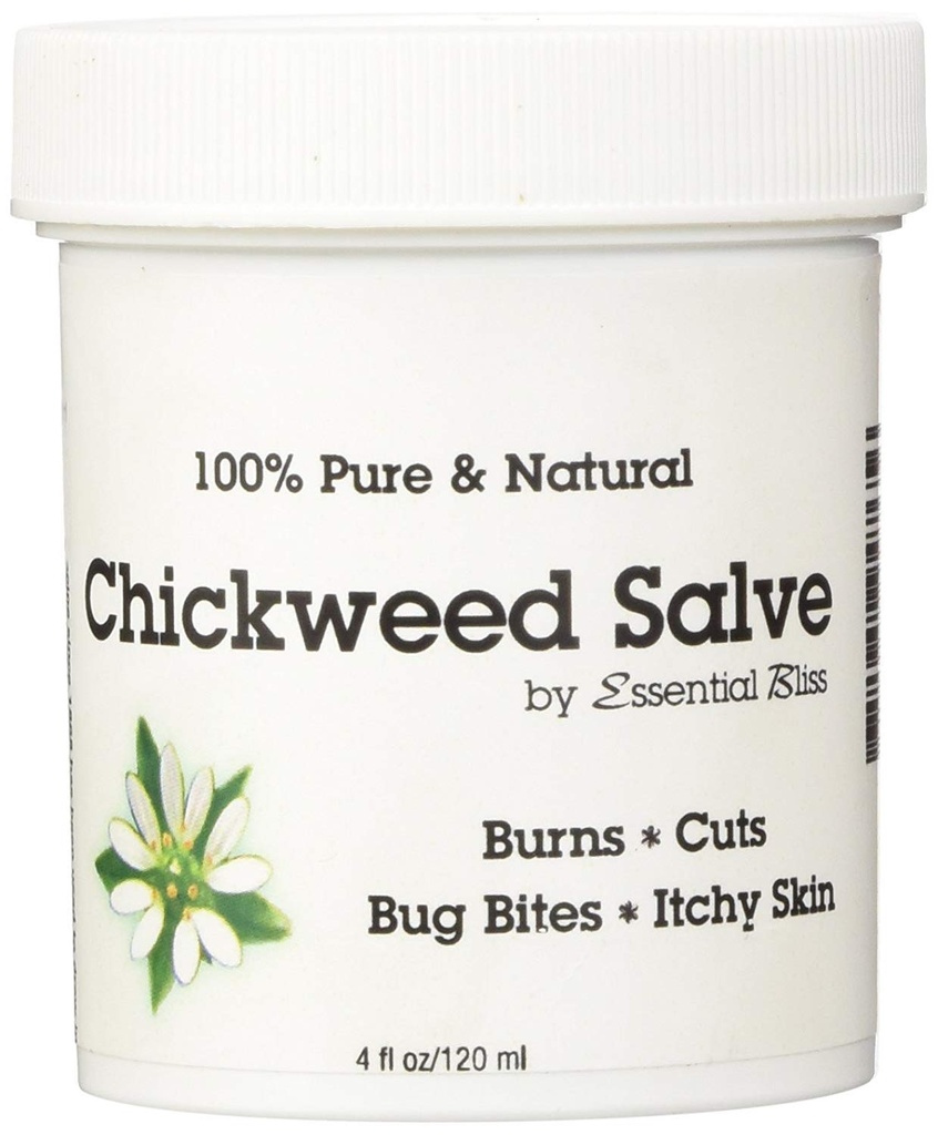 Chickweed Salve 4OZ * 100% Pure * All Natural Organic No Additives * Soothing Anti Itch Cream * Zapewnia ulgę od suchej skóry