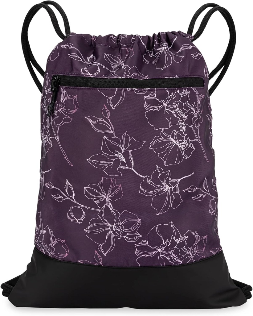 Torba siłownia Drawstring dla kobiet 124; Trwały lekki siłownia Cinch Backpack z graficznych wzorów 124; Wielki dla siłowni i sportu 124; Śliwka - kwiaty