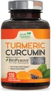 Kurkumina Kurkumina suplement 2600mg - 95% Kurkuminoidy z organiczną Turmeric & BioPerine Black Pepper dla najlepszej absorpcji, Natural 's Vegan Joint Support, Nie-GMO Tumeryk, Butelki w USA - 120 Kapsułki
