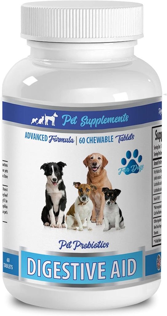 DOG PROBIOTYKA POMOCY DYGESYJNEJ - PODEJŚCIE NATURALNE - ROZTWÓR DO ZŁYCH ODBÓR I GAZU - DIARRHEA KRAJOWA - Probiotyka psów dodatkowa wytrzymałość - 1 Butelka (60 Potrawy)